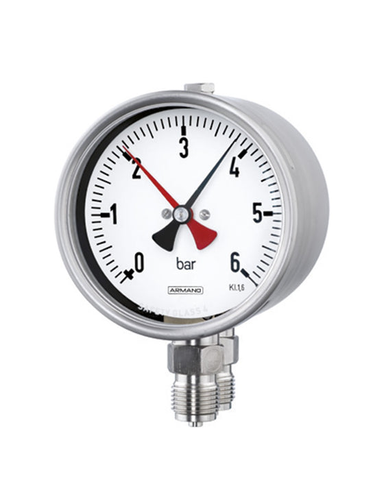 Duplex Bourdon tube pressure gauges DRCh / DRChG