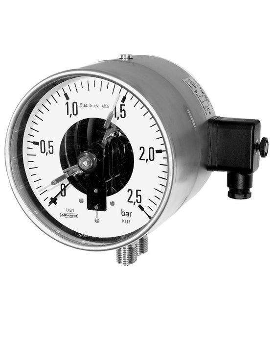 Differential Bourdon tube pressure gauges with additional electrical accessory DiRZCh / DiRZChOe