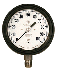 McDaniel Pressure Gauge - PSG Model - 4.5" Gauge, 1/2" NPT BTM, 5000 PSI//KPA