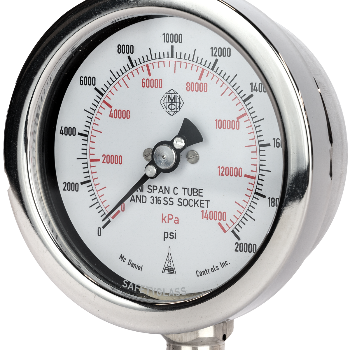 thumbnail image 2 of 60mm Dial Pressure Gauge – 1/8" & 1/4" BSPT/NPT, 304 Stainless, PSI/Bar For Steam/N2 2 of 3