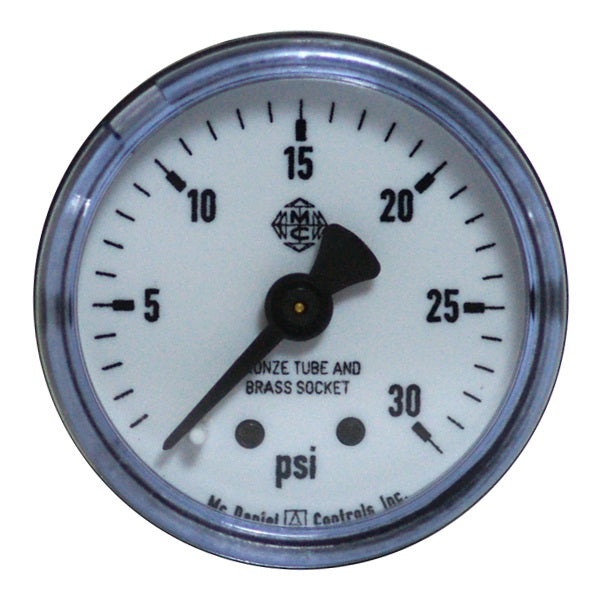 McDaniel Pressure Gauge - R8 Model - 1.5" Gauge, 1/8" NPT CBM, 30 PSI