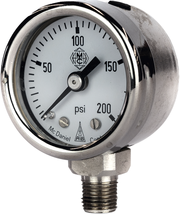 McDaniel Pressure Gauge - S Model - 1.5" Gauge, 1/8" NPT BTM, 5000 PSI