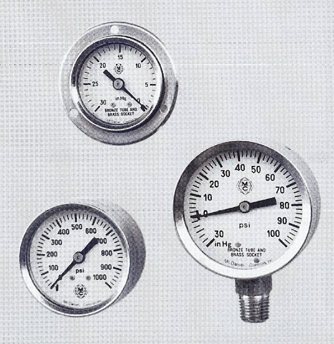 McDaniel Pressure Gauge - T7 Model - 2" Gauge, 1/4" NPT CBM, 400 PSI